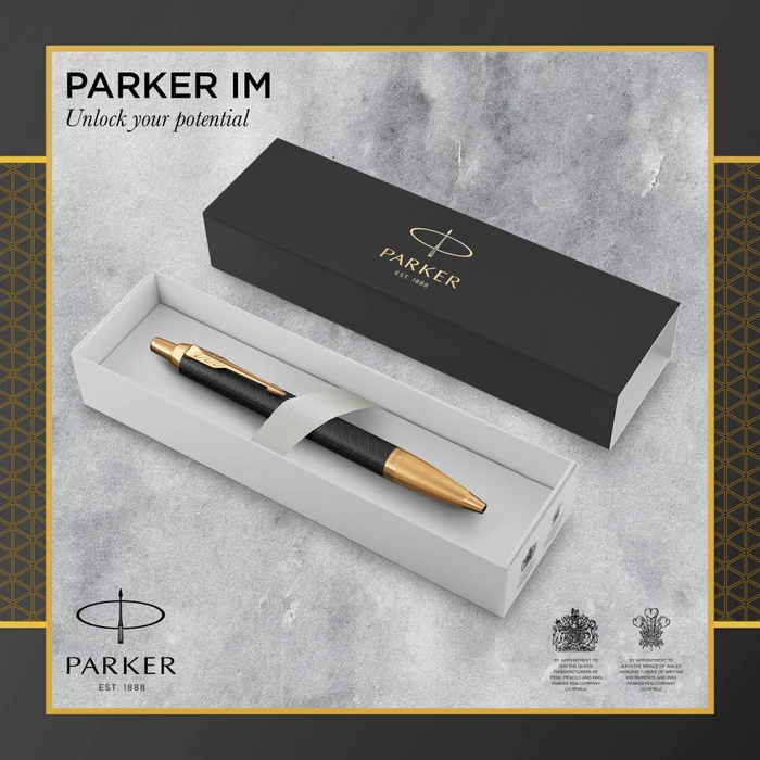 Parker IM Premium Kugelschreiber black/gold trim, Geschenkbox