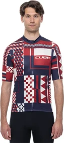 Cube Blackline CMPT Trikot kurzarm blue'n'red'n'beige (Herren)