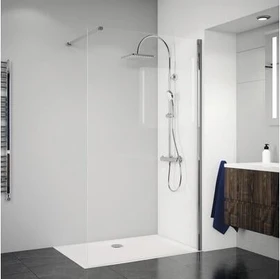 Breuer Panorama Duschwand alleinstehend Klarglas hell 140x200cm alu chromeffekt