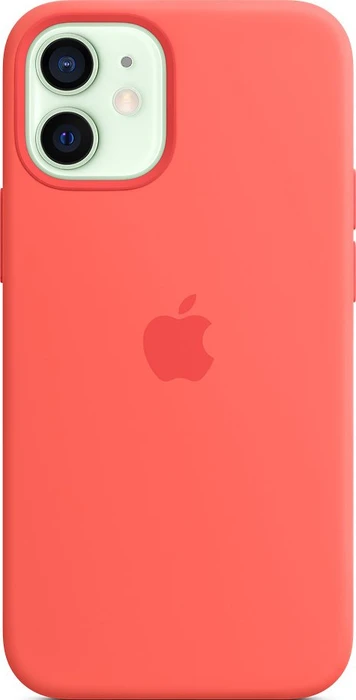 Apple Silikon Case mit MagSafe für iPhone 12 Mini zitruspink