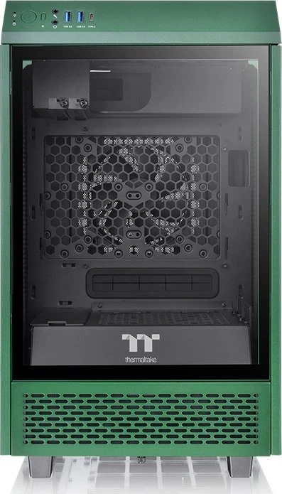 Thermaltake The Tower 100 Racing Green, grün, Glasfenster, Mini-ITX