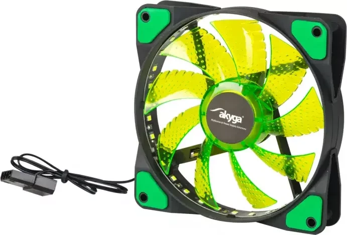 Akyga LED-Lüfter grün, 120mm