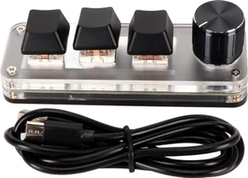 3-Key 1x Knob Mechanical Macro Keypad, USB-A