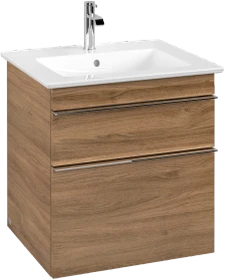 Villeroy & Boch Venticello Waschbeckenunterschrank für Becken mittig 2 Auszüge 553x590x477mm kansas oak/chrome