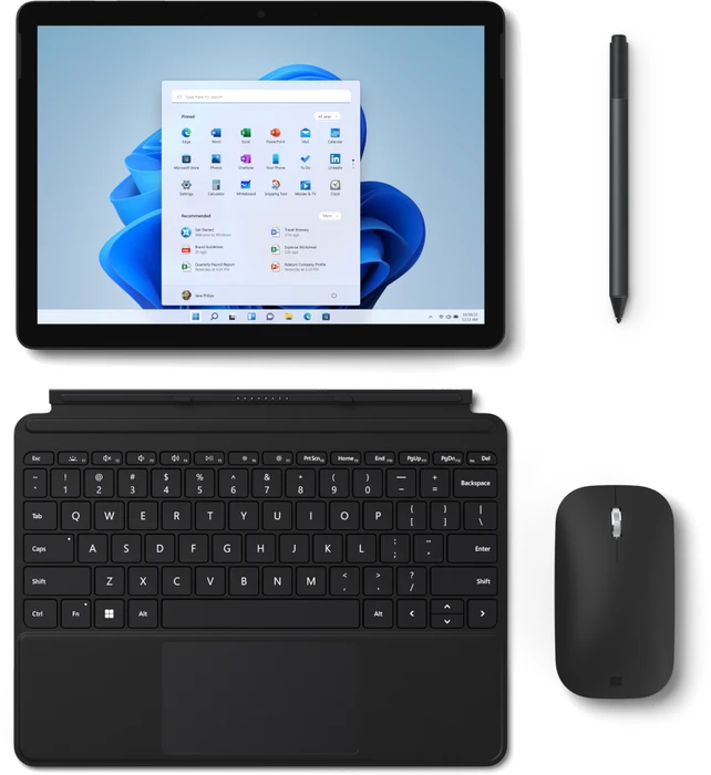 Microsoft Surface Go 3, Mattschwarz, Pentium Gold 6500Y, 8GB RAM, 128GB