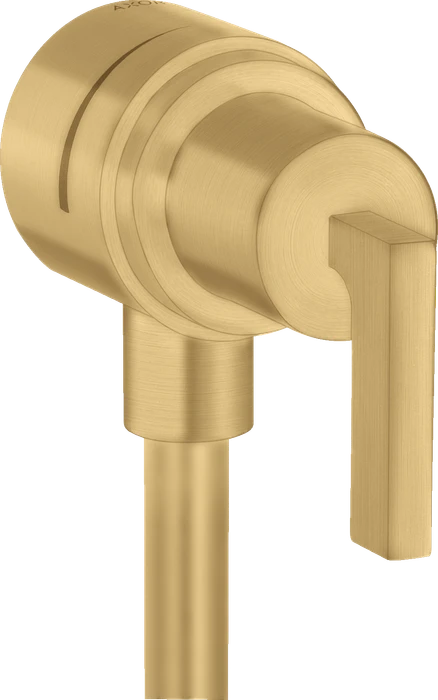 Hansgrohe Axor Citterio Wandanschluss Stop mit Rückflussverhinderer, Absperrventil und Hebelgriff brushed goldoptik