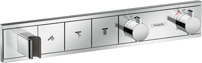 Hansgrohe RainSelect Thermostat Unterputz für 3 Verbraucher mit integriertem Brausehalter chrom