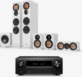 Teufel Ultima 40 Surround 5.1-Set (Mk4) weiß + Denon X2800H DAB 5.1-Set (T 10 Mk2 Sub)
