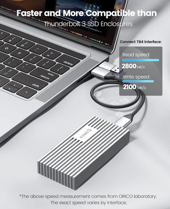 Orico 40Gbps USB4 NVMe Enclosure, silber, USB4