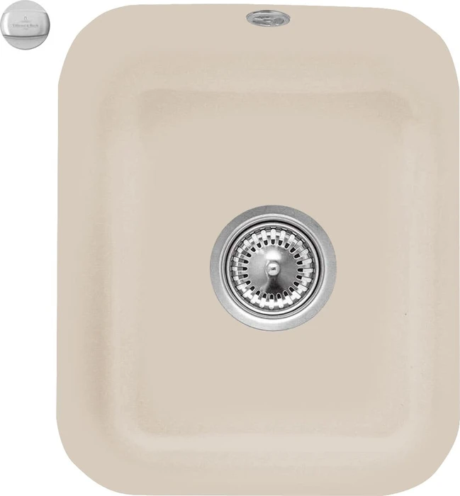 Villeroy & Boch Cisterna 45 Unterbau Becken mittig mit Ablauffernbedienung almond