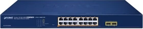 Planet GS-2210 Rackmount Gigabit Managed Switch, 16x RJ-45, 2x SFP, 240W PoE+ (GS-2210-16P2S)