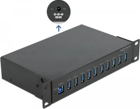 DeLOCK Industrial Rackmount USB-Hub, 10x USB-A 3.0, USB-B 3.0 [Buchse] (64112)