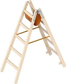 Layher Topic 1038 Holz 2-tlg. Stehleiter, 2x 5 Stufen