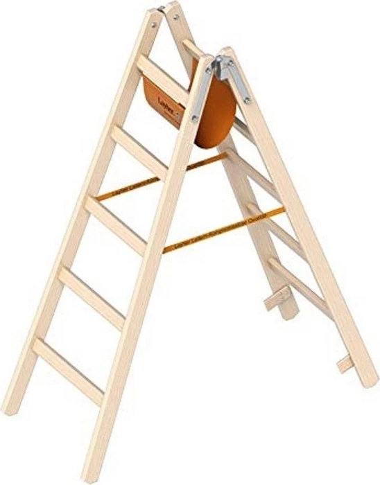 Layher Topic 1038 Holz 2-tlg. Stehleiter, 2x 5 Stufen