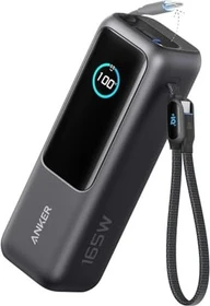 Anker Powerbank (25K, 165W, Integriertes + einziehbares Kabel) schwarz