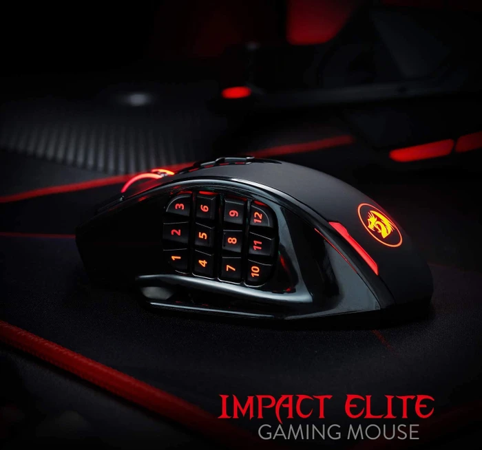 Redragon M913 Impact Elite Wireless RGB MMO schwarz, USB