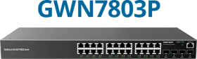 Grandstream GWN7800 Series Rackmount Gigabit Managed Switch, 24x RJ-45, 4x SFP, 370W PoE+ (GWN7803P)