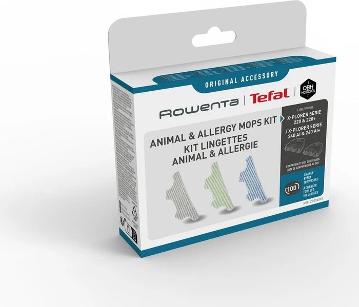 Rowenta ZR294001 Animal & Allergy Wischtücher für Xplorer Series, 3 Stück