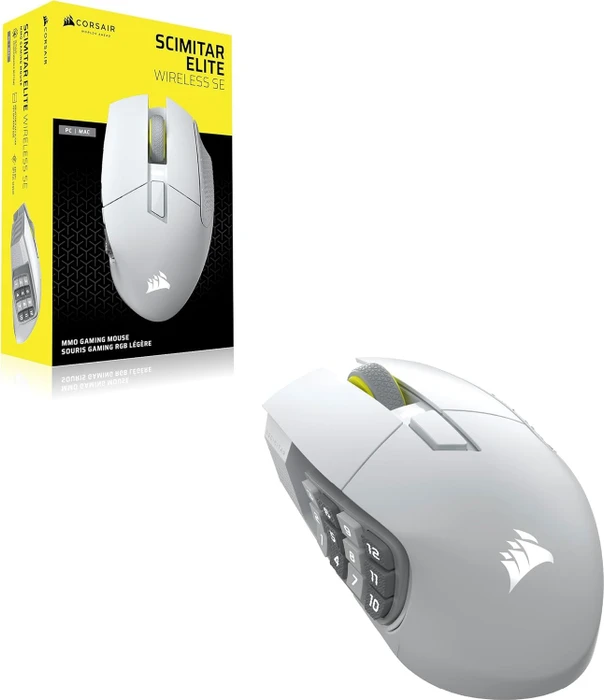 Corsair Scimitar Elite Wireless SE MMO, weiß, USB/Bluetooth