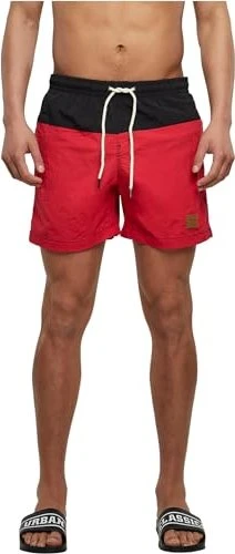 Urban Classics Block Badeshorts schwarz/rot (Herren)