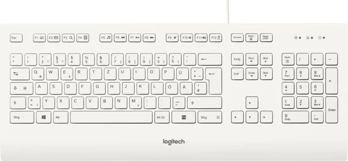 Logitech Corded Keyboard K280e, weiß, USB, DE
