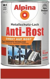 Alpina Farben Metallschutz-Lack Anti-Rost außen rot glänzend, 750ml