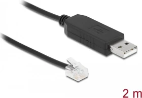 DeLOCK Adapterkabel USB-A 2.0 [Stecker] auf seriell RS-232 RJ12 [Stecker] (66737)