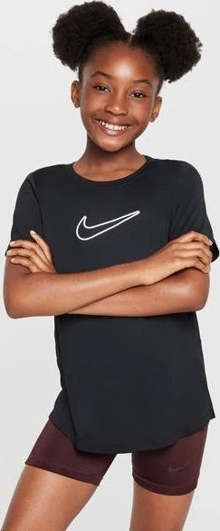 Nike One Fitted Dri-FIT Funktionsshirt kurzarm schwarz/weiß (Junior)