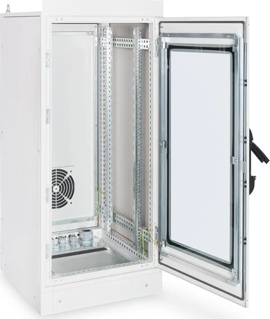 Digitus Professional Indoor Serverschrank 24HE, Sicherheitsglastür, IP55, grau, 600mm tief