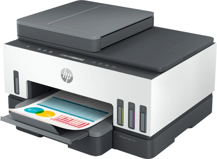 HP Smart Tank 7305 All-in-One dunkelgraue Akzente, Tinte, mehrfarbig