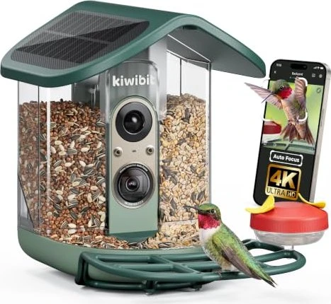 Kiwibit Bird Feeder 2 Pro, grün, mit Solarpanel und KI-Kamera, 1.85kg
