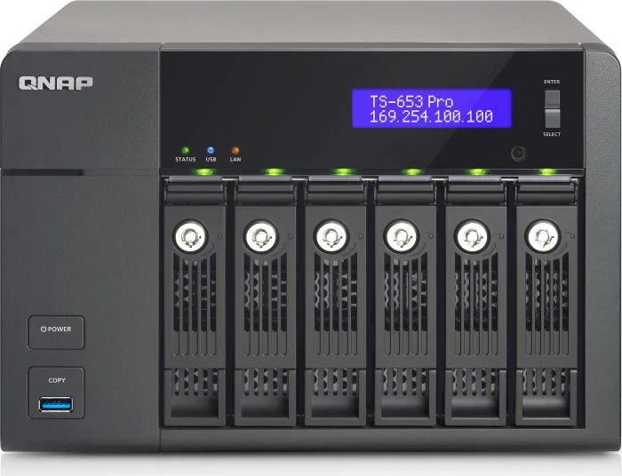 QNAP Turbo Station TS-653 Pro, 2GB RAM, 4x RJ-45 1000Base-T, 3x USB-A 3.0