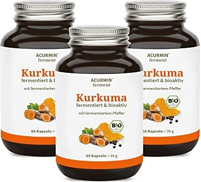 Cellavent Acurmin Ferment Kurkuma Kapseln, 180 Stück (3x 60 Stück)