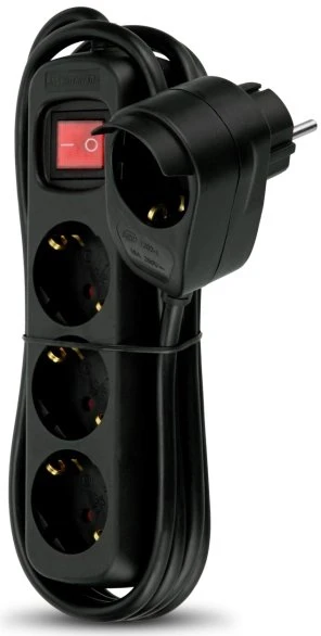 REV Ritter Powersplit-Steckdosenleiste 3+1, 4-fach, 5m, schwarz