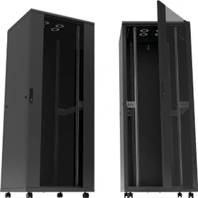 LogiLink Canovate Serverschrank 16HE, Sicherheitsglastür, schwarz, 600mm tief
