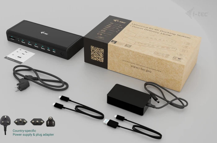 i-tec Universal 6x 4K/60Hz Display Docking Station + Power Delivery 140W, USB-C 3.1 [Buchse]