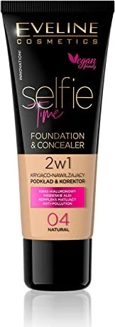 Eveline Cosmetics Selfie Time 2in1 Make-Up Foundation & Concealer 04 natural, 30ml