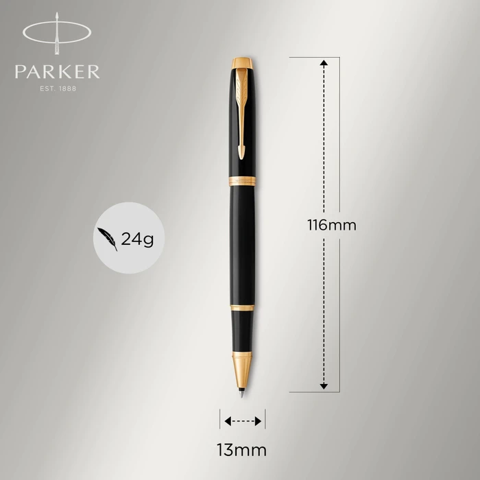 Parker IM Tintenroller (Mine) black lacquer/gold trim, Geschenkbox