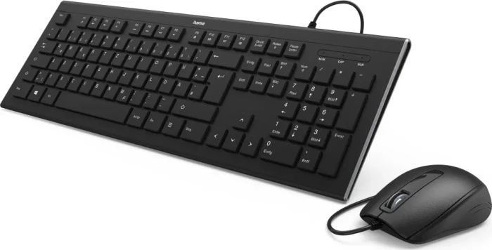 Hama Cortino Wired Tastatur und Maus Set, USB, DE