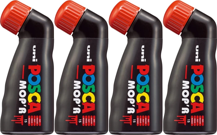 Uni-Ball POSCA MOP'R PCM-22 Acrylmarker rot, 4er-Pack