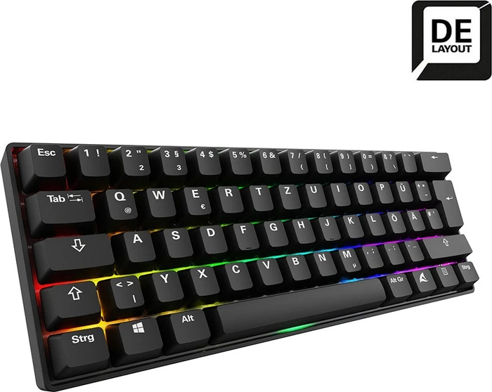 Sharkoon Skiller SGK50 S4 Gen2 PBT, Black, LEDs RGB, hot-swap, Gateron G Pro 3.0 YELLOW, USB, DE