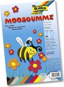 Folia Moosgummi 20x29cm 10 Blatt farbig sortiert
