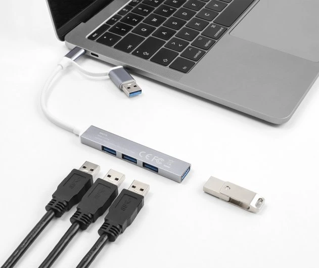 DeLOCK 4-Port USB-Hub, 3x USB-A 2.0, 1x USB-A 3.0, USB-A/USB-C 3.0 [Stecker]