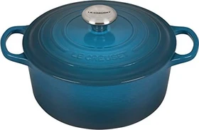 Le Creuset Signature Gusseisen Bräter rund 24cm 4.2l deep teal
