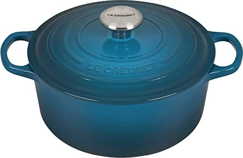 Le Creuset Signature Gusseisen Bräter rund 24cm 4.2l deep teal