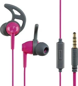 Hama In-Ear-Stereo-Ohrhörer "Action" grau/pink