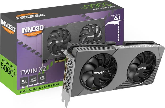 INNO3D GeForce RTX 5060 Ti Twin X2 V2, 8GB GDDR7, HDMI, 3x DP
