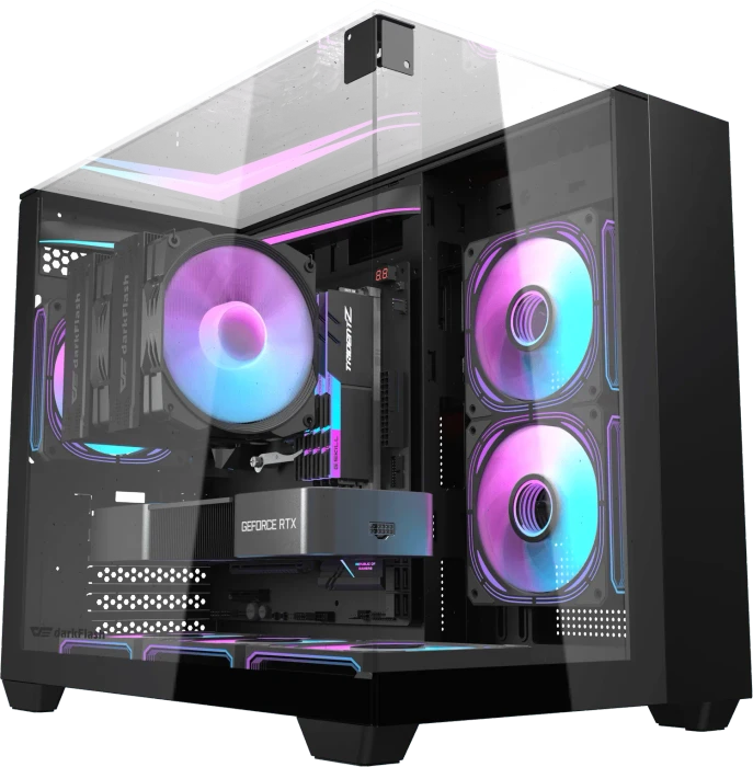 DarkFlash TH285M Black, Glasfenster