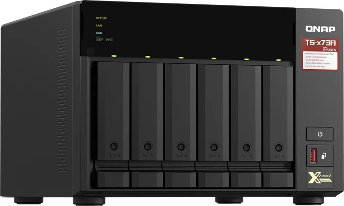 QNAP QuTS hero Turbo Station TS-673A-8G, 8GB RAM, 2x RJ-45 2.5GBase-T, 3x USB-A 3.1