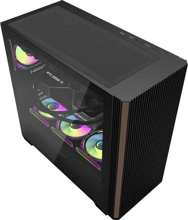 DarkFlash DS900WS Black, USB-C, Glasfenster